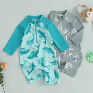 Lioraitiin Infant Baby Boys Girls Rash Guard Swimwear