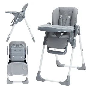 Baby High Chair, Multifunctional Infant High Chairs with Adjustable Height and Recline, Foldable High Chair for Babies
